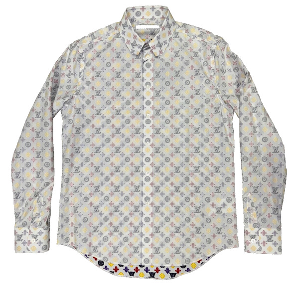 Louis Vuitton LVSE Regular Long Sleeve DNA Logo Monogram Button Up Down Shirt M - Picture 1 of 15
